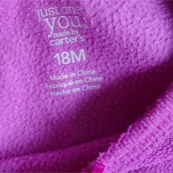 Just one you made by Carter's Purple Fleece Pajama Set Size 18M - Picture 10 of 11